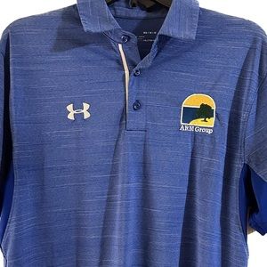 EUC Under Armour golf polo, beautiful heathered blue with underarm panels